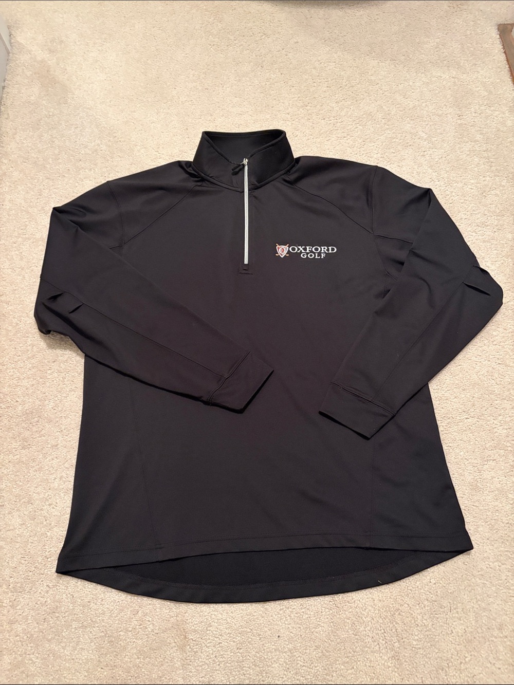 Oxford Men's Black Quarter-Zip Golf Pullover